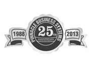 grayscale logo - Pinnacle Business Systems 25th Anniversary 1988 - 2013