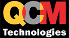 logo: QCM Technologies (stylized text in yellow, gray, and red)